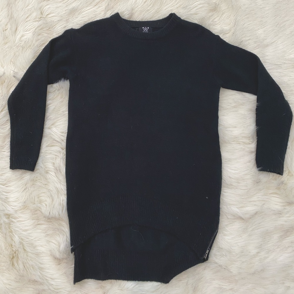 Nasty gal black sweater/tunic with side zippers